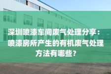 深圳喷漆车间废气处理分享：
喷漆房所产生的有机废气处理方法有哪些？