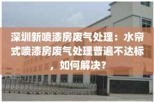深圳新喷漆房废气处理：水帘式喷漆房废气处理普遍不达标，如何解决？