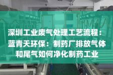 深圳工业废气处理工艺流程：
蓝青天环保：制药厂排放气体和尾气如何净化制药工业